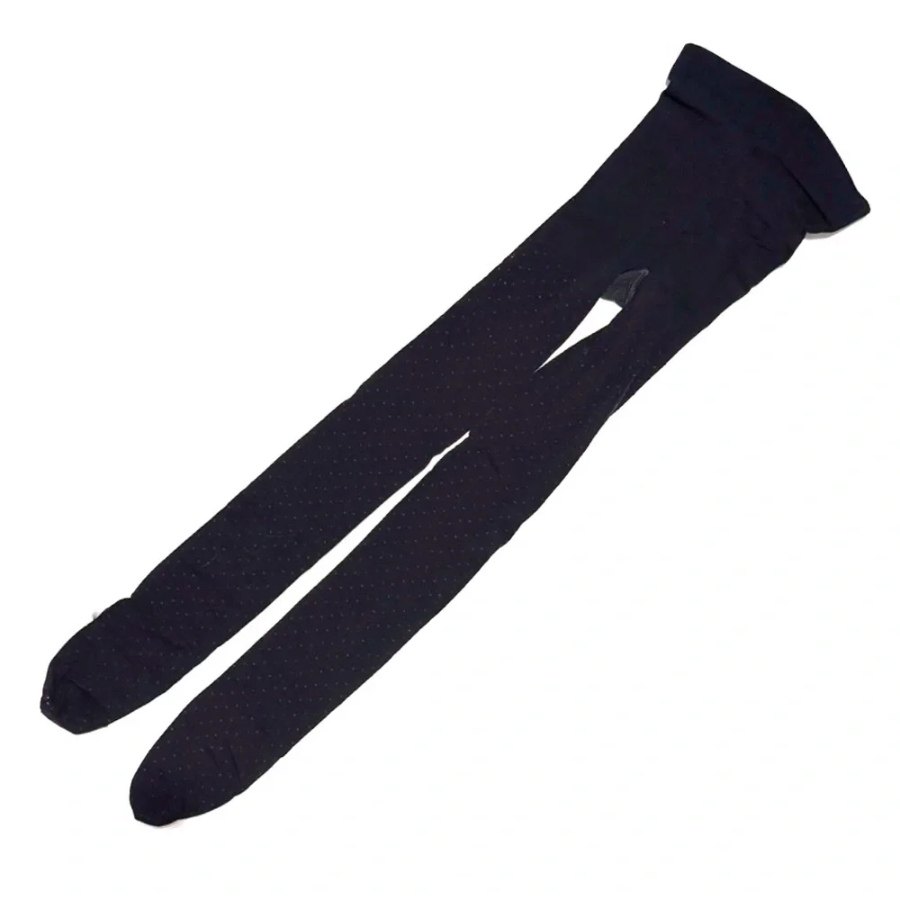 Polka Dot Tights 3 for 15 SALE CLEARANCE Blue and Black Two Pair Bundle Small